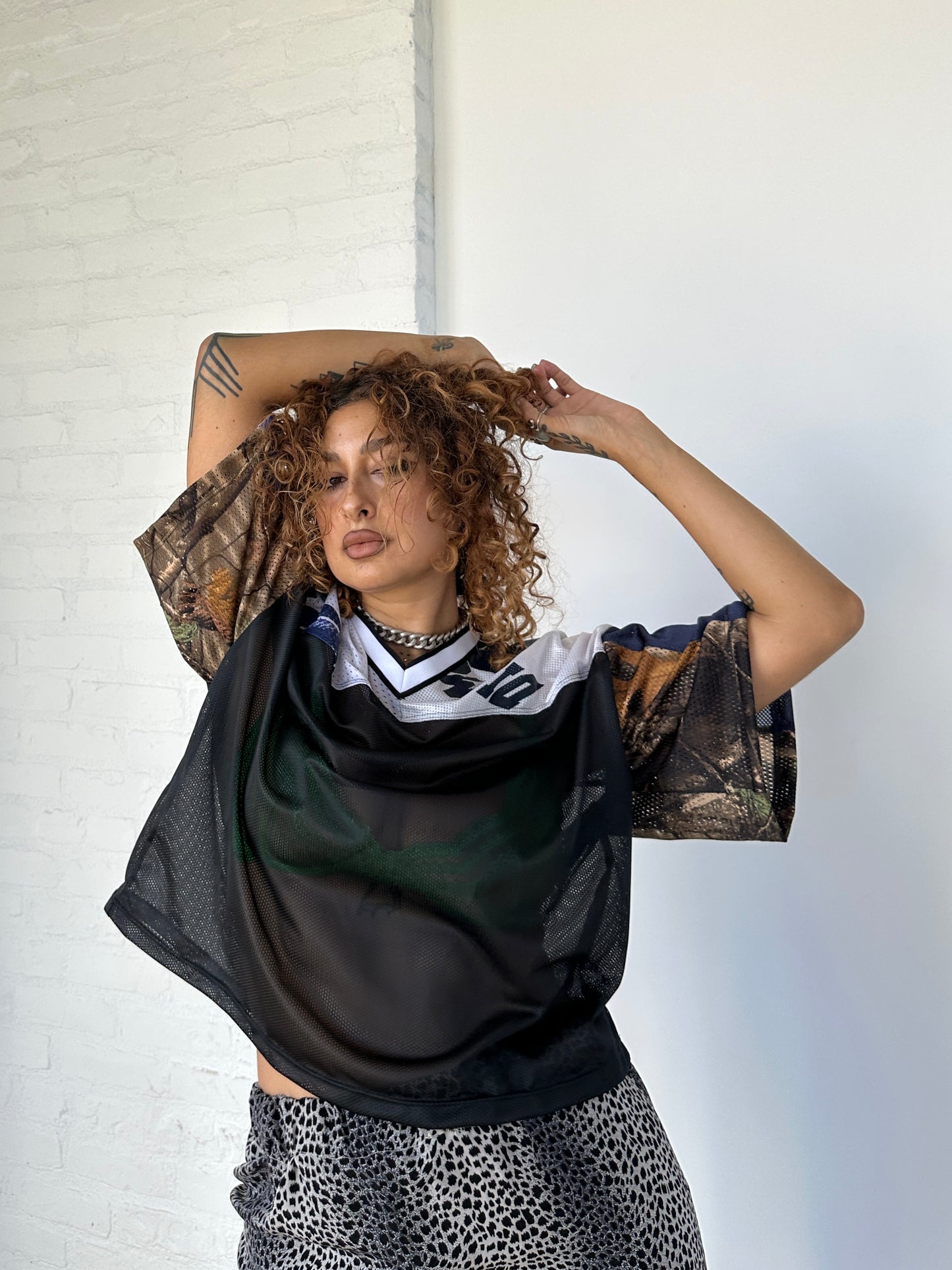 THE CROP MESH TOP